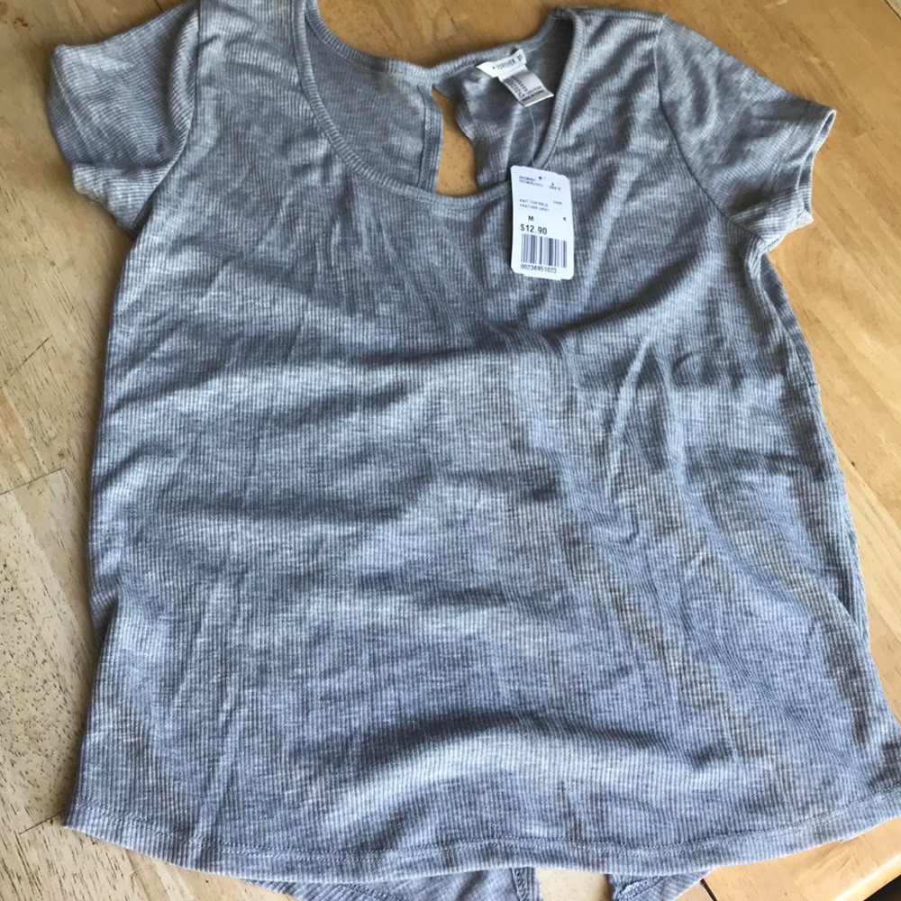 Forever 21 gray open back tee